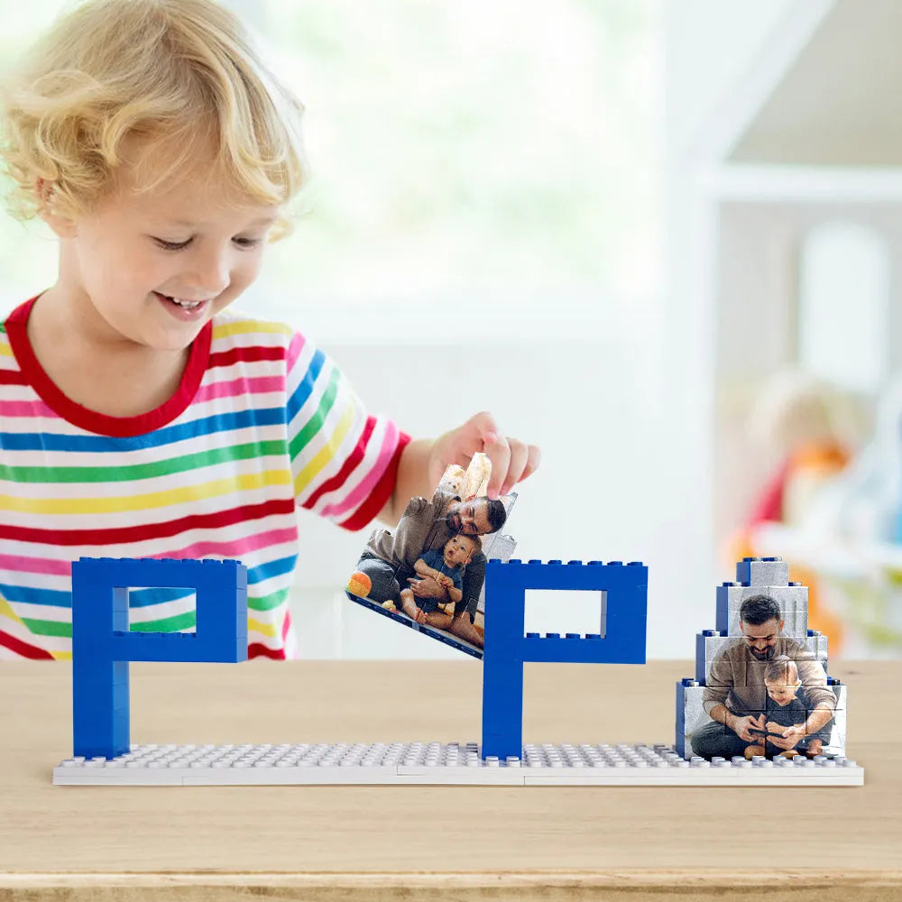 Personalised photo block with custom text option — ideal birthday or Father's Day present