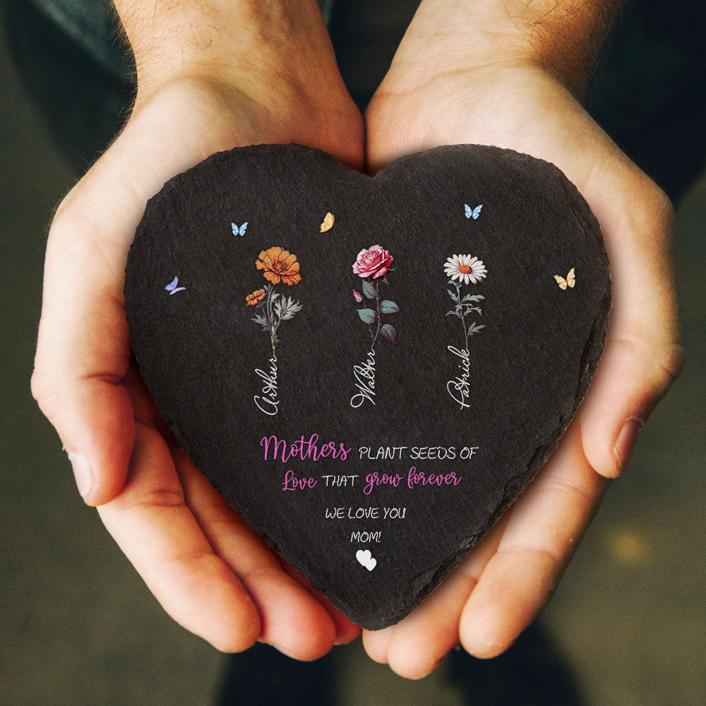 Personalised Birth Flower Garden Stone | Custom Mother's Day Gift UK