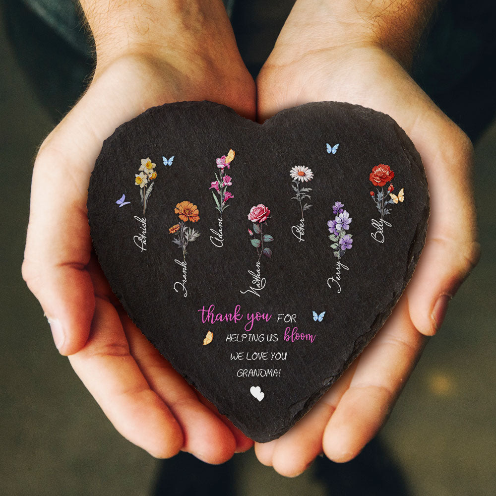 Personalised Birth Flower Garden Stone | Custom Mother's Day Gift UK