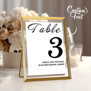 Personalized Minimalist Wedding Table Numbers Modern Table Numbers Reception Table Numbers Gift for Wedding