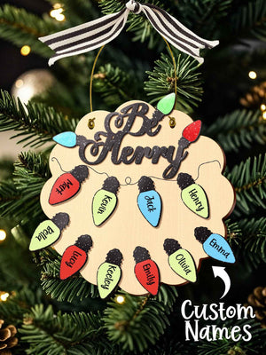 Personalized Family Christmas Ornament with Name Light Bulb Ornament Christmas Gift for Family