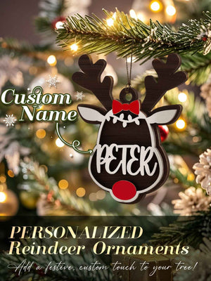 Personalized Reindeer Ornament with Name Christmas Tree Decorations Gift