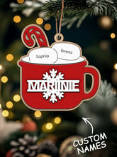 Personalised Family Hot Cocoa Ornament - Custom Name Christmas Decoration