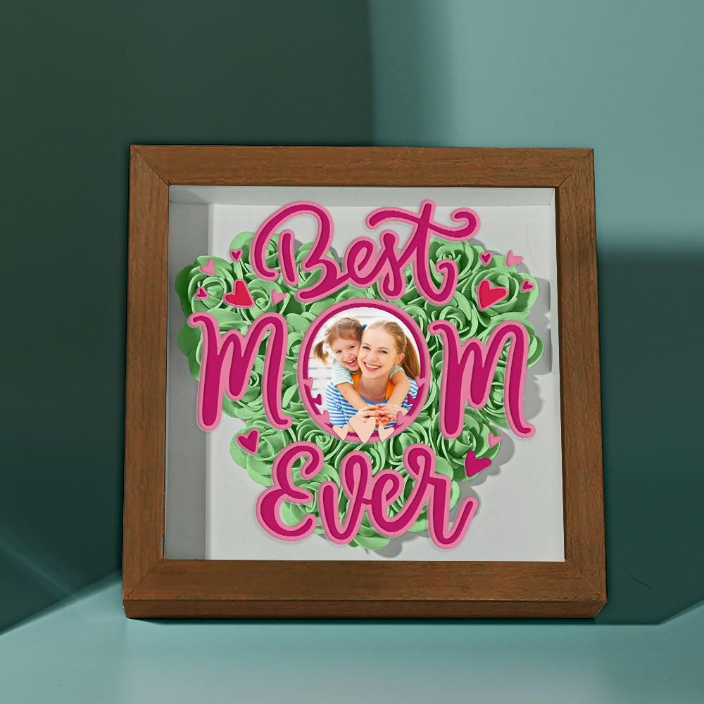 Personalised Flower Photo Shadow Box - Unique Mother's Day Gift UK