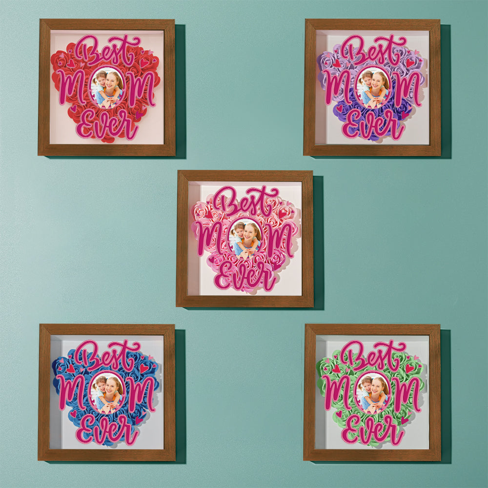 Personalised Flower Photo Shadow Box - Unique Mother's Day Gift UK