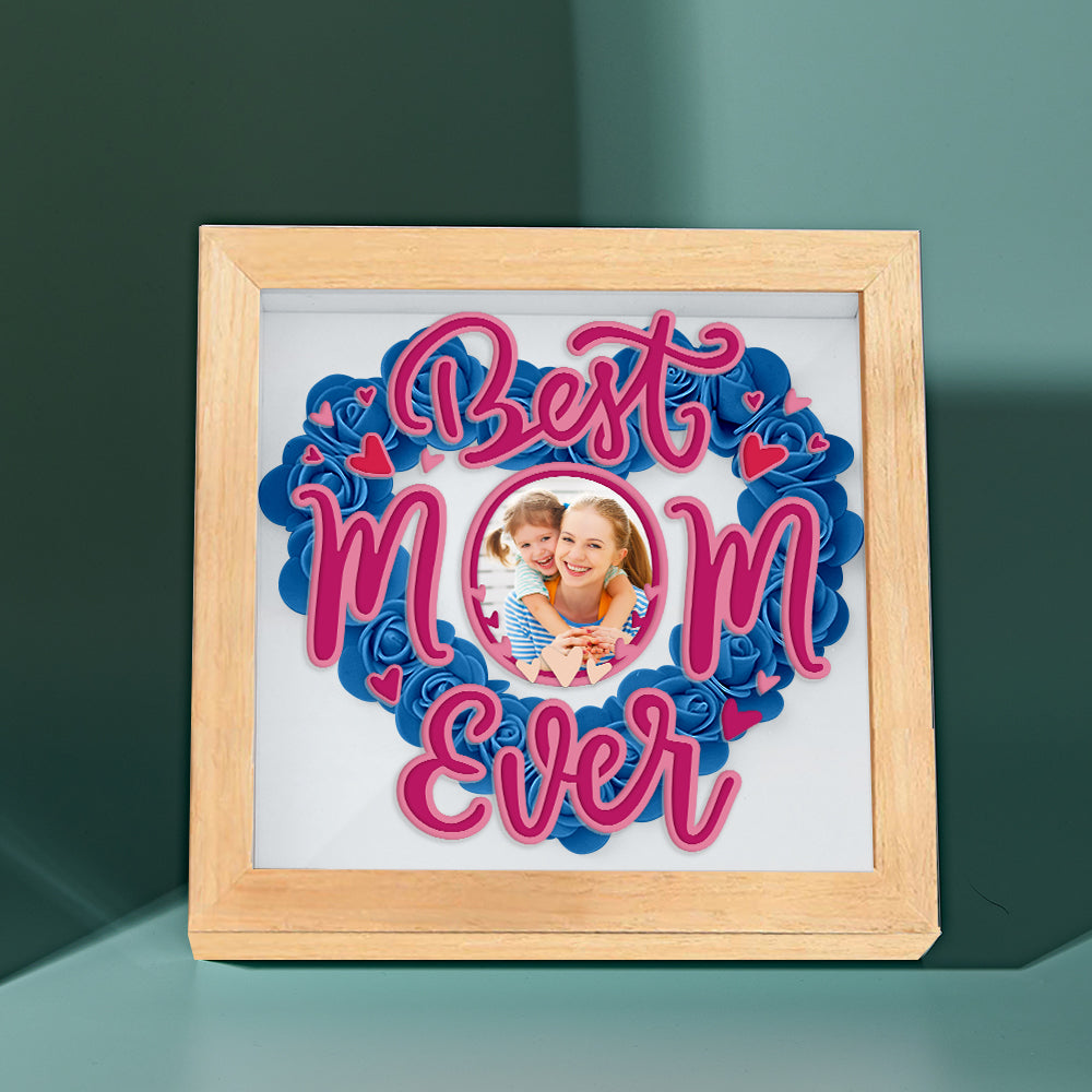 Personalised Flower Photo Shadow Box - Unique Mother's Day Gift UK