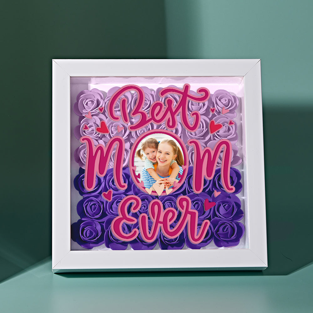 Personalised Flower Photo Shadow Box - Unique Mother's Day Gift UK