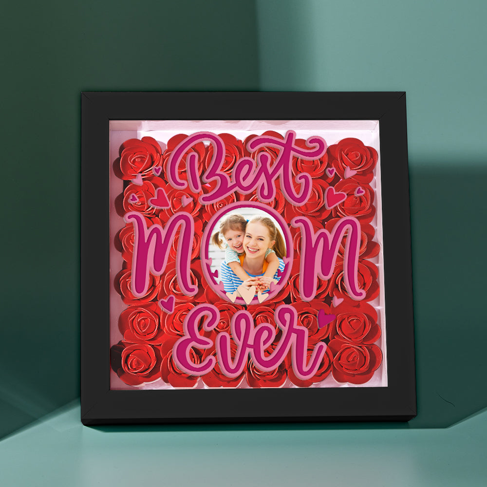 Personalised Flower Photo Shadow Box - Unique Mother's Day Gift UK