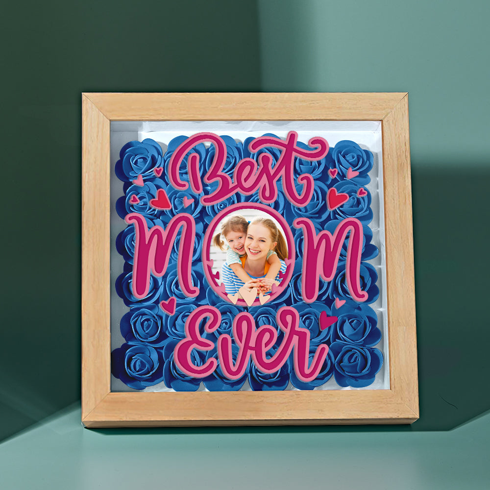 Personalised Flower Photo Shadow Box - Unique Mother's Day Gift UK