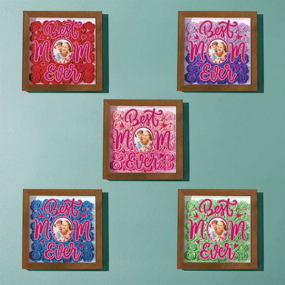 Personalised Flower Photo Shadow Box - Unique Mother's Day Gift UK