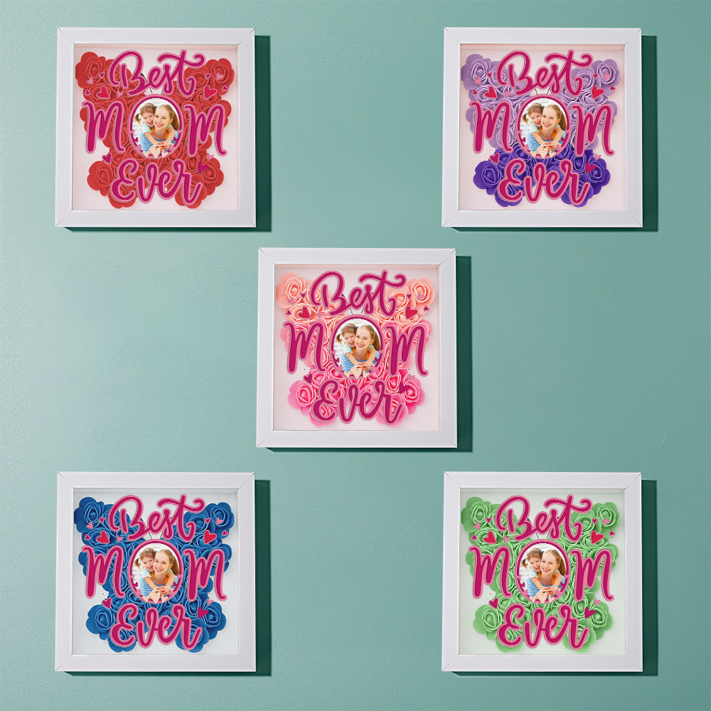 Personalised Flower Photo Shadow Box - Unique Mother's Day Gift UK