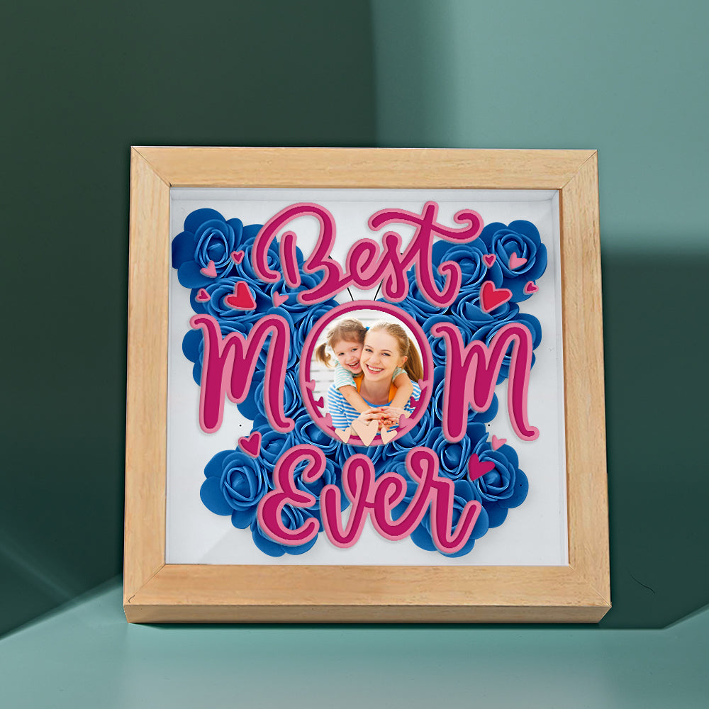 Personalised Flower Photo Shadow Box - Unique Mother's Day Gift UK
