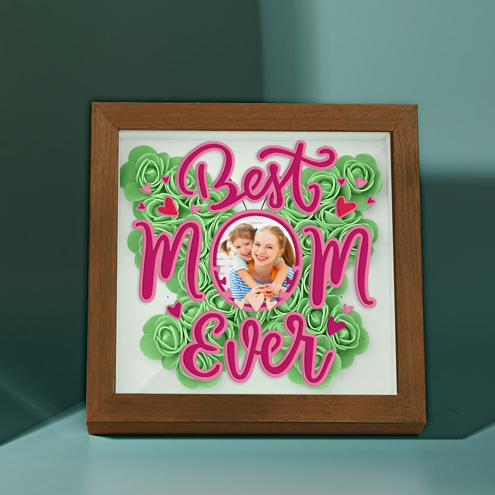 Personalised Flower Photo Shadow Box - Unique Mother's Day Gift UK