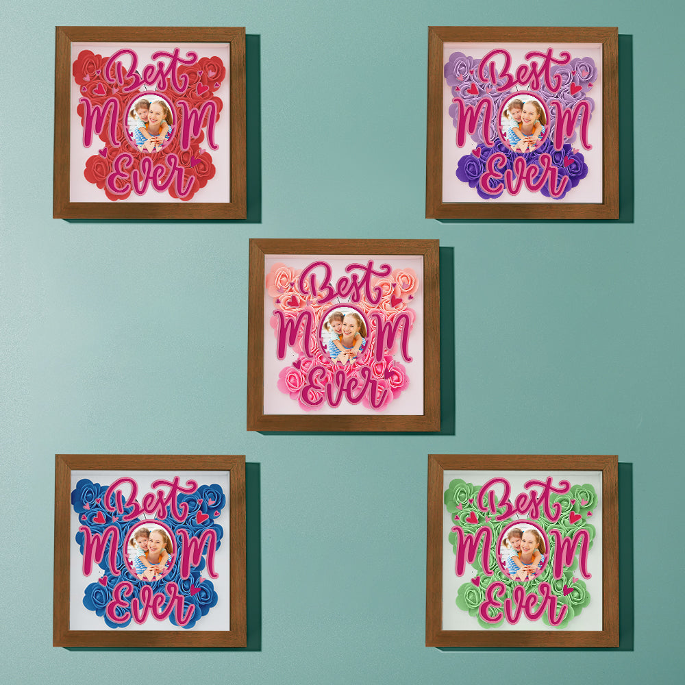 Personalised Flower Photo Shadow Box - Unique Mother's Day Gift UK
