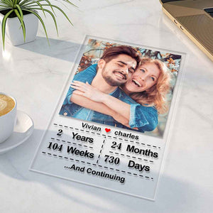 Personalised Photo Acrylic Plaque Custom Name Anniversary Gift for Love