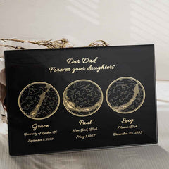 Personalized 3 locations Custom Night Sky Creative Gift Ideas for Dad