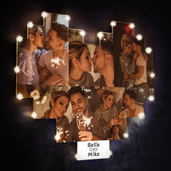 Personalised Heart Photo LED Lamp - Custom Wall Art & Desktop Decor Album Gift