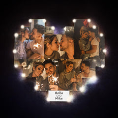 Personalised Heart Photo LED Lamp - Custom Wall Art & Desktop Decor Album Gift