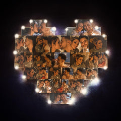 Personalised Heart Photo LED Lamp - Custom Wall Art & Desktop Decor Album Gift