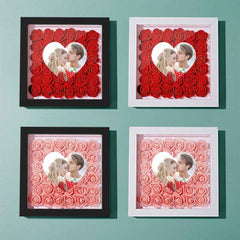 Custom Photo Flower Shadow Box Personalized Heart Flower Shadowbox Frame Gift