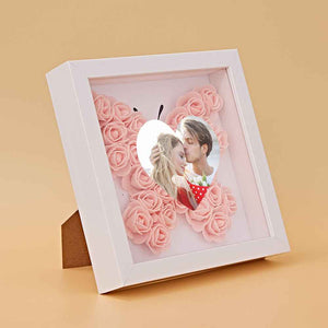 Custom Photo Flower Shadow Box Personalized Heart Flower Shadowbox Frame Gift