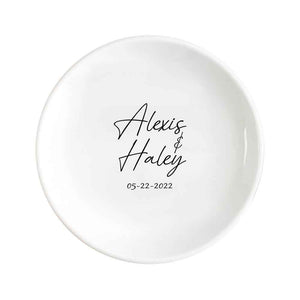 Custom Engagement Ring Dish Personalized Wedding Ring Dish Ceramic Jewelry Dish Ring Holder Bridesmaid Gift