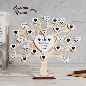 Custom Name Family Tree Personalized Engraved Desk Decoration Anniversary Gifts