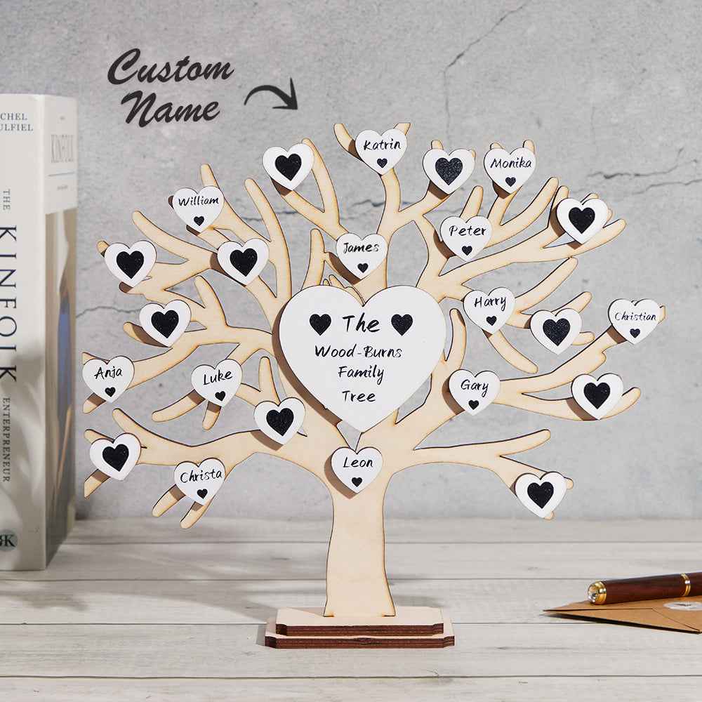Custom Name Family Tree Personalized Engraved Desk Decoration Anniversary Gifts