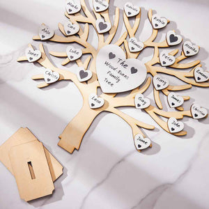 Custom Name Family Tree Personalized Engraved Desk Decoration Anniversary Gifts