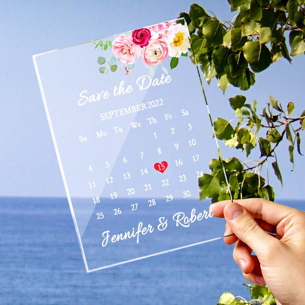 Personalised Acrylic Wedding Plaque - Custom Photo & Info Display