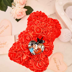 Custom Photo Bubble Immortal Flower Rose Teddy Bear Gift for Her
