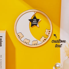 Personalised Engraved Family Plaque with Moon and Stars - Creative Gift