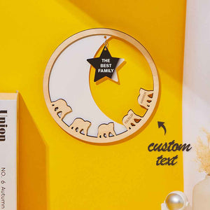 Custom Engraved Family Plaque Moon and Star Wall Plaque Creative Gift