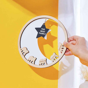 Custom Engraved Family Plaque Moon and Star Wall Plaque Creative Gift