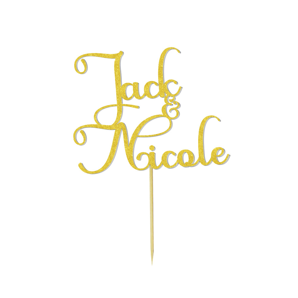 Personalised Text Wedding Cake Birthday Cake Topper - Custom Name Decoration