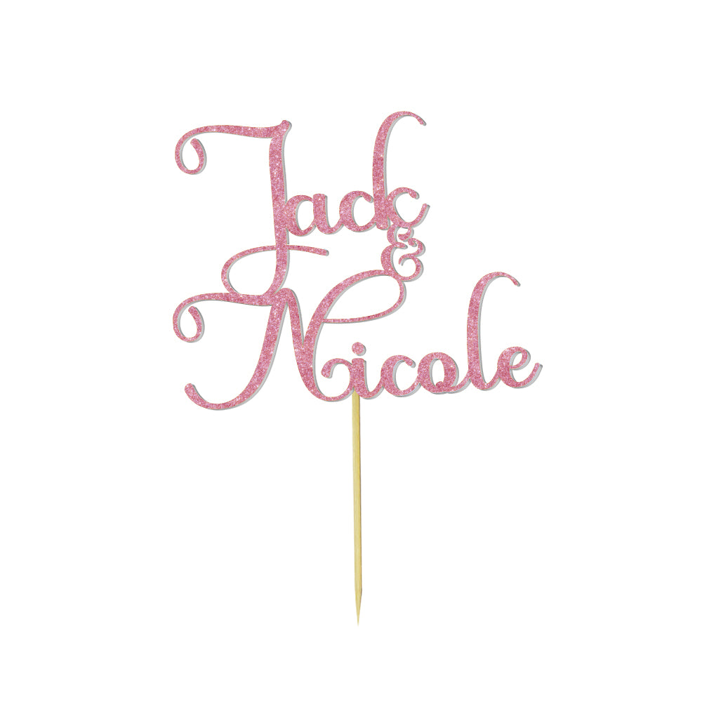 Personalised Text Wedding Cake Birthday Cake Topper - Custom Name Decoration