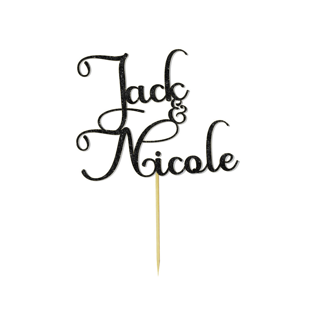 Personalised Text Wedding Cake Birthday Cake Topper - Custom Name Decoration
