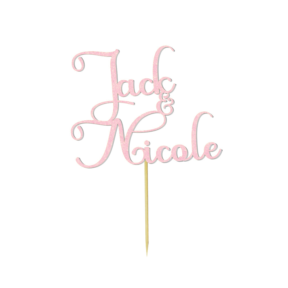 Personalised Text Wedding Cake Birthday Cake Topper - Custom Name Decoration