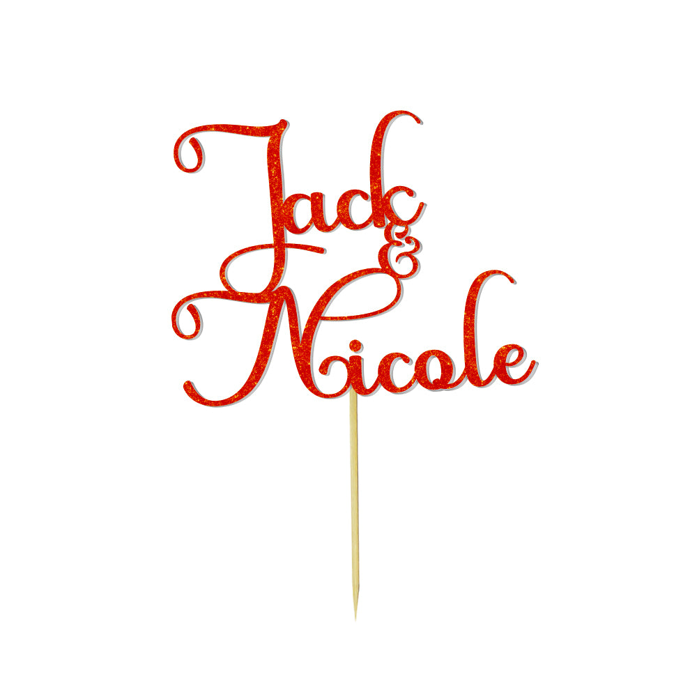 Personalised Text Wedding Cake Birthday Cake Topper - Custom Name Decoration