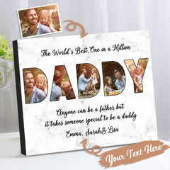 Custom Daddy Photo Frame Personalized Letter Photo Collage Frame Gift for Dad