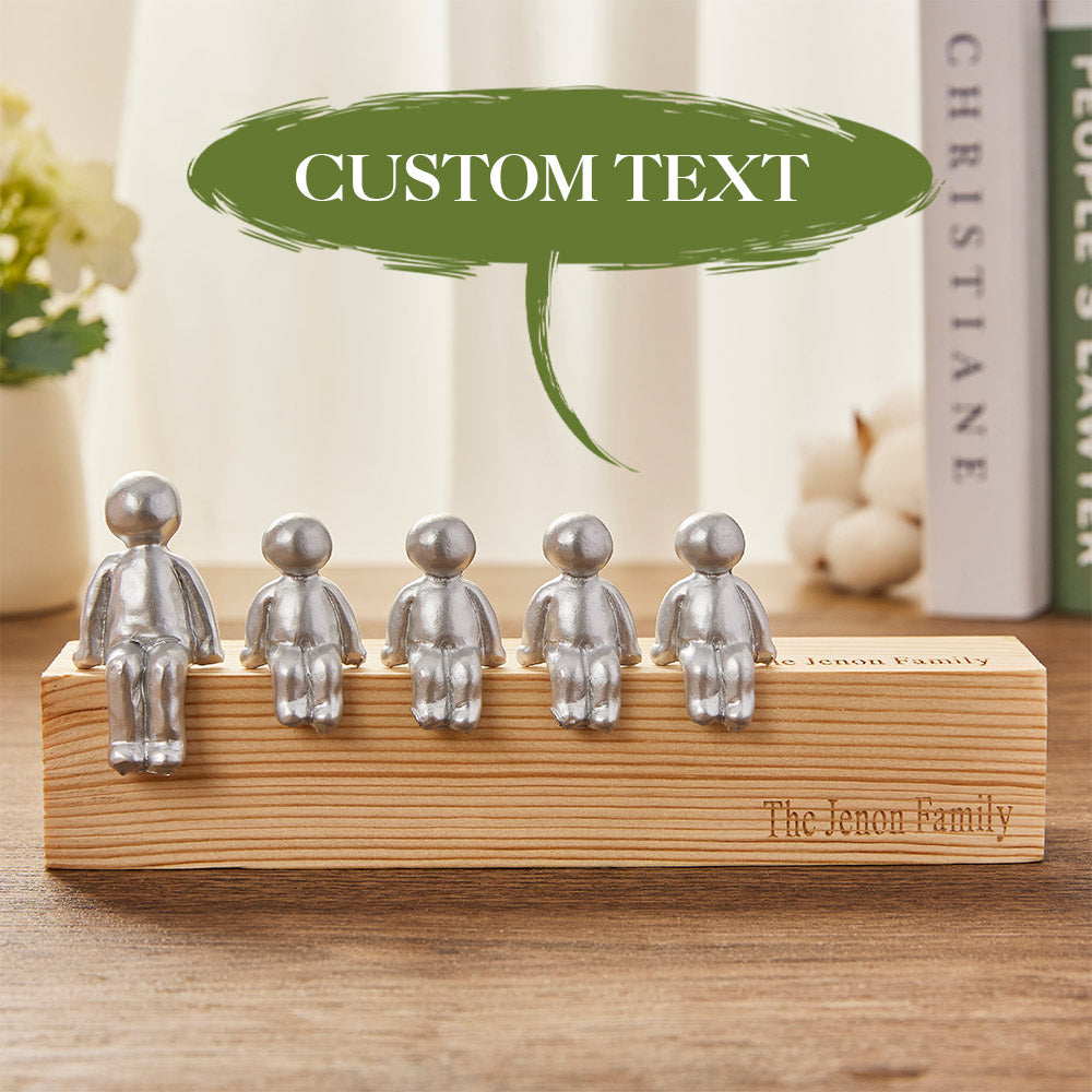 Personalised Engraved Family Sculpture - Custom Figurine with Names