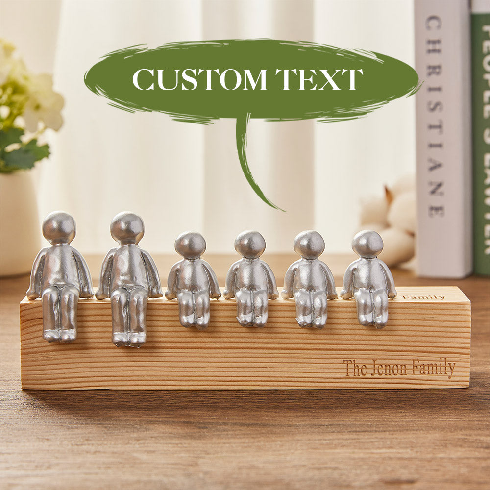 Personalised Engraved Family Sculpture - Custom Figurine with Names