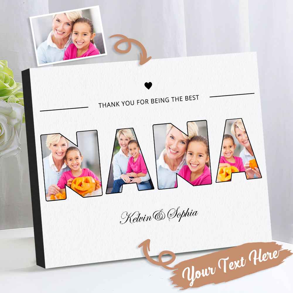 Custom Nana Photo Frame Personalised Letter Photo Collage Frame Gift for Grandma