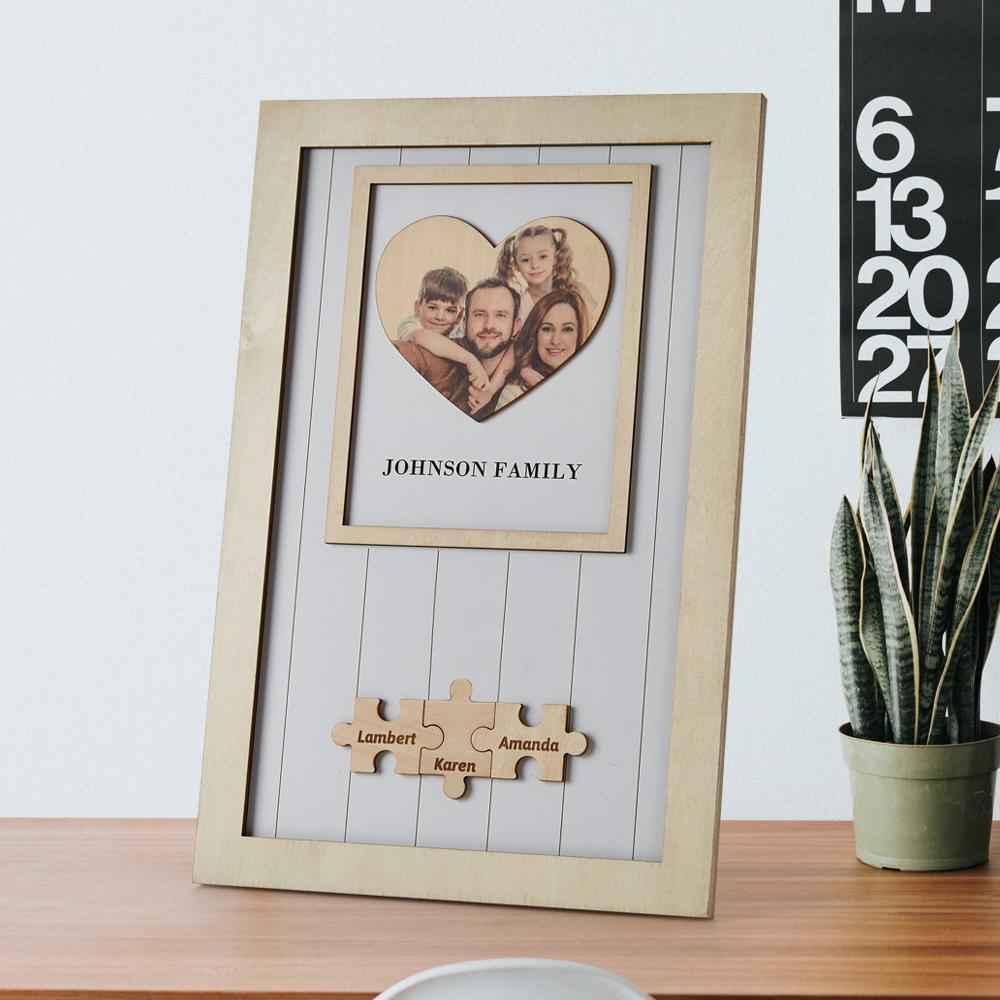 Mothers Day Frames Personalised Gift for Family Wooden Heart Photo Frame