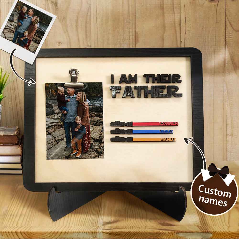 Personalized Lightsaber I Am Their Father Wooden Sign Gift for Dad