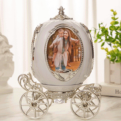 Personalised Photo Frame Carriage Music Box | Custom Engraved Gift