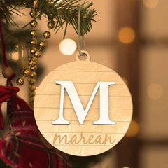 Custom Engraved Name Christmas Ornament Personalized Wooden Ornament Christmas Tree Decoration