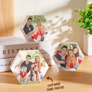 Custom Photo Ornament Hexagon Gallery Wall Photo Wood Gifts