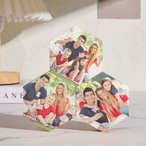 Custom Photo Ornament Hexagon Gallery Wall Photo Wood Gifts