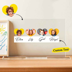 Custom Plaque Acrylic Photo Ornaments Heart-shaped Memorable Gift for Couple